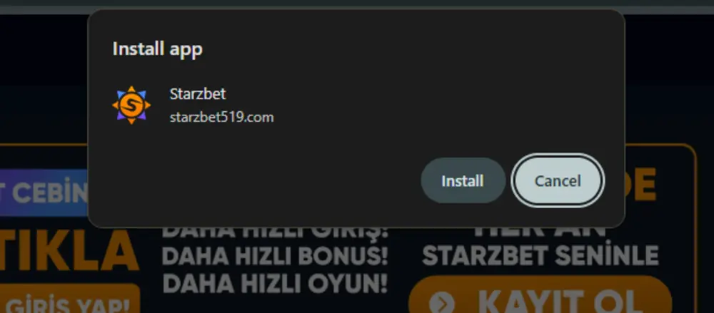Starzbet masaüstü uygulaması kurulum ekranı, Windows ve macOS